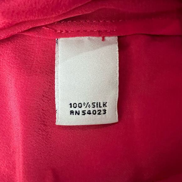 Banana Republic Y2K Pink 100% Silk Lightweight T-Strap Dress Size Medium - Picture 4 of 16